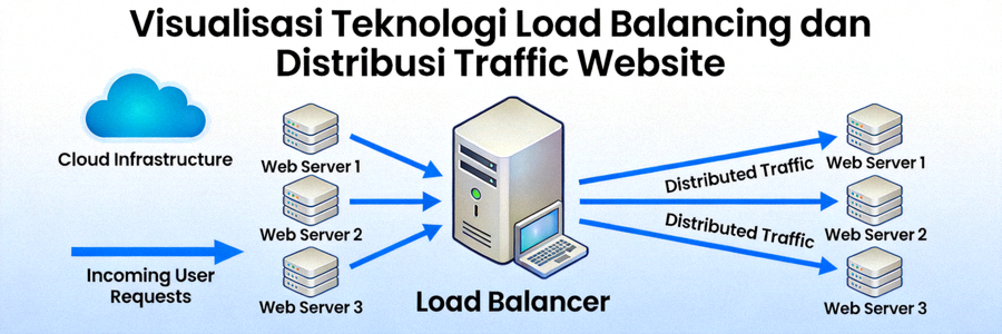 Visual teknologi load balancing dan distribusi traffic website